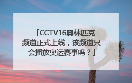 CCTV16奥林匹克频道正式上线，该频道只会播放奥运赛事吗？
